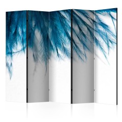 Artgeist 5-teiliges Paravent - Sapphire Feathers II [Room Dividers]