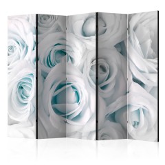 Artgeist 5-teiliges Paravent - Satin Rose (Turquoise) II [Room Dividers]