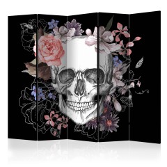 Artgeist 5-teiliges Paravent - Skull and Flowers II [Room Dividers]