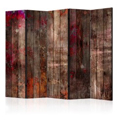 Artgeist 5-teiliges Paravent - Stained Wood II [Room Dividers]