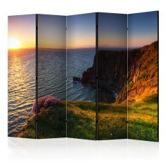Artgeist 5-teiliges Paravent - Sunset: Cliffs of Moher, Ireland II [Room Dividers]