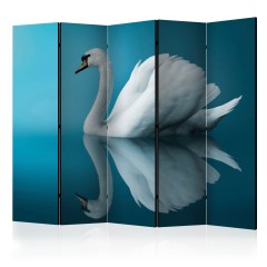 Artgeist 5-teiliges Paravent - swan - reflection II [Room Dividers]