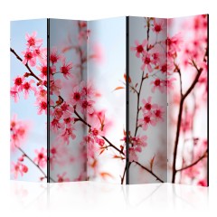 Artgeist 5-teiliges Paravent - Symbol of Japan - sakura flowers II [Room Dividers]