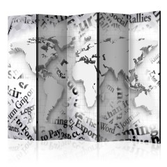 Artgeist 5-teiliges Paravent - The world of newspapers II [Room Dividers]
