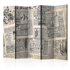 Artgeist 5-teiliges Paravent - Vintage Newspapers II [Room Dividers]