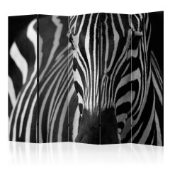 Artgeist 5-teiliges Paravent - White with black stripes II [Room Dividers]