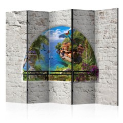 Artgeist 5-teiliges Paravent - Window in Paradise II [Room Dividers]