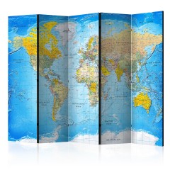 Artgeist 5-teiliges Paravent - World Classic Map  [Room Dividers]