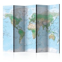 Artgeist 5-teiliges Paravent - World Map [Room Dividers]