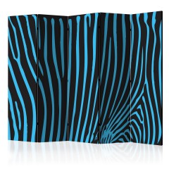 Artgeist 5-teiliges Paravent - Zebra pattern (turquoise) II [Room Dividers]
