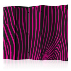Artgeist 5-teiliges Paravent - Zebra pattern (violet) II [Room Dividers]