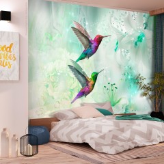Selbstklebende Fototapete - Colourful Hummingbirds (Green)