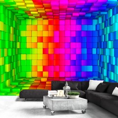 Selbstklebende Fototapete - Rainbow Cube