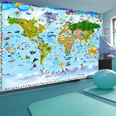 Selbstklebende Fototapete - World Map for Kids