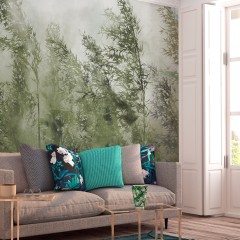 Artgeist Selbstklebende Fototapete - Tall Grasses - Green