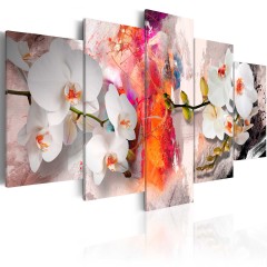 Artgeist Wandbild - Colorful background and orchids