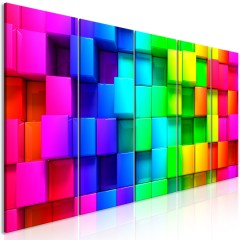 Artgeist Wandbild - Colourful Cubes (5 Parts) Narrow