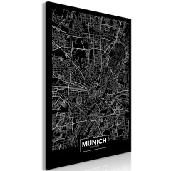 Artgeist Wandbild - Dark Map of Munich (1 Part) Vertical