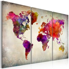 Artgeist Wandbild - Die Welt - Mosaik der Farben