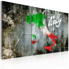 Artgeist Wandbild - Künstlerische Landkarte von Italien - Triptychon