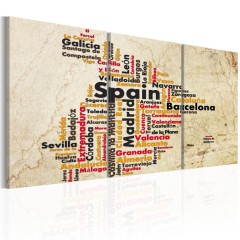 Artgeist Wandbild - Spanien: Landkarte in Nationalfarben