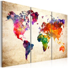 Artgeist Wandbild - The World's Map in Watercolor