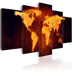 Artgeist Wandbild - Weltkarte - Heiße Lava