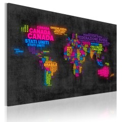 Artgeist Wandbild - Weltkarte - italienische Ländernamen