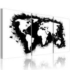 Artgeist Wandbild - Weltkarte in Schwarz und Weiß