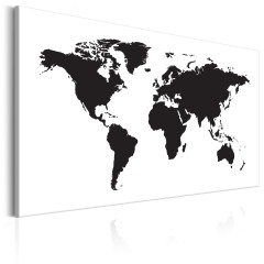 Artgeist Wandbild - World Map: Black & White Elegance