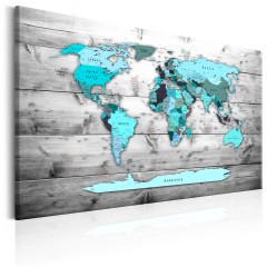 Artgeist Wandbild - World Map: Blue World