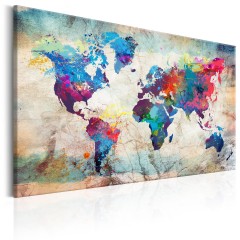 Artgeist Wandbild - World Map: Colourful Madness