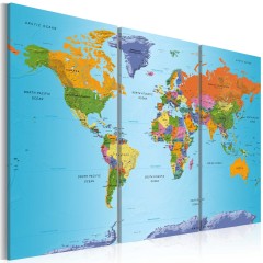 Artgeist Wandbild - World Map: Colourful Note