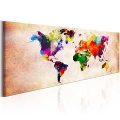 Artgeist Wandbild - World Map: Colourful Ramble
