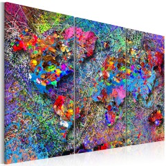 Artgeist Wandbild - World Map: Colourful Whirl