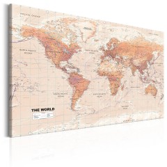 Artgeist Wandbild - World Map: Orange World