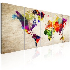 Artgeist Wandbild - World Map: Painted World