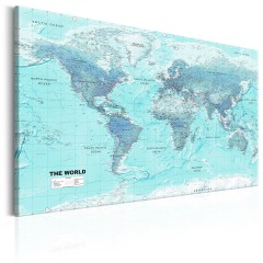 Artgeist Wandbild - World Map: Sky Blue World