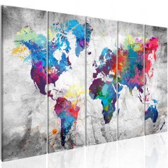 Artgeist Wandbild - World Map: Spilt Paint