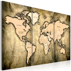 Artgeist Wandbild - World Map: The Sands of Time