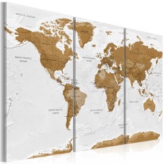 Artgeist Wandbild - World Map: White Poetry