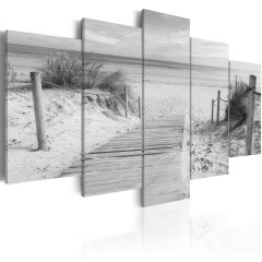 Artgeist Wandbild - Morning on the beach - black and white
