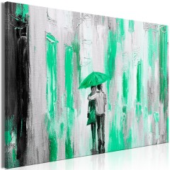 Artgeist Wandbild - Umbrella in Love (1 Part) Wide Green