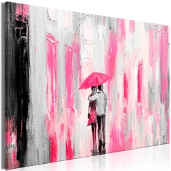Artgeist Wandbild - Umbrella in Love (1 Part) Wide Pink
