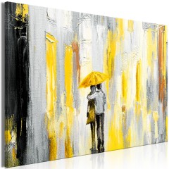 Artgeist Wandbild - Umbrella in Love (1 Part) Wide Yellow