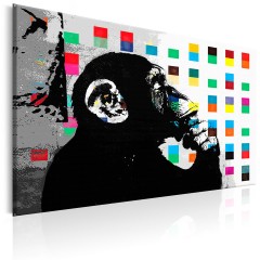 Artgeist Wandbild - Banksy The Thinker Monkey
