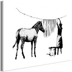 Artgeist Wandbild - Banksy: Washing Zebra (1 Part) Wide