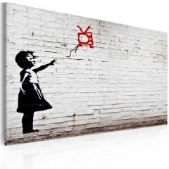 Artgeist Wandbild - Mädchen mit Fernseher (Banksy)