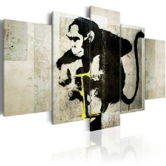 Artgeist Wandbild - Monkey TNT Detonator (Banksy)