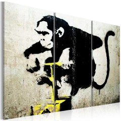 Artgeist Wandbild - Monkey TNT Detonator by Banksy